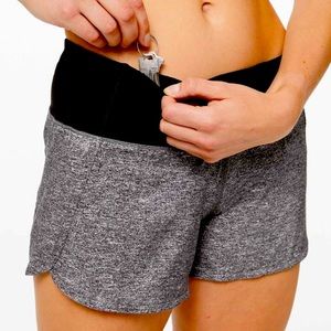 Lululemon Run Times Short Heathered Lux Multi Black Gray 6